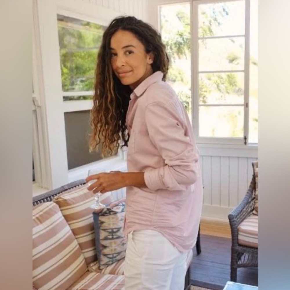 Frank & Eileen Brushed Cotton Flannel Barry Shirt in Blush